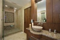 Lodge- Contemporary master - contemporary - bathroom - chicago