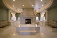 Master Bath Suite with his and her vanities and closets - mediterranean - bathroom - las vegas