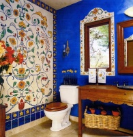 Marin Decorators Showcase House, Faux tile mural - eclectic - bathroom - san francisco