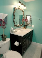 Turquoise Guest Bathroom - eclectic - bathroom - other metro