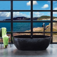 Stone black - contemporary - bathroom - miami