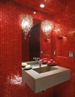 Oceanside Glasstile Red 777 Bath - modern - bathroom - san diego