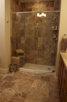 Storm Honed Travertine - modern - bathroom - st louis