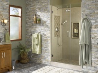 Shower Alcove with Natural Accents - tropical - bathroom - other metro