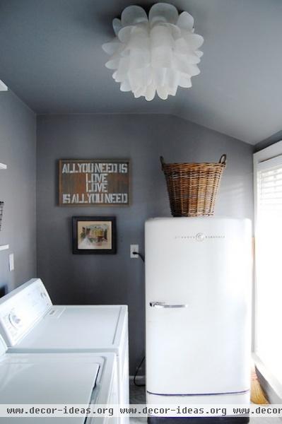 eclectic laundry room by Corynne Pless