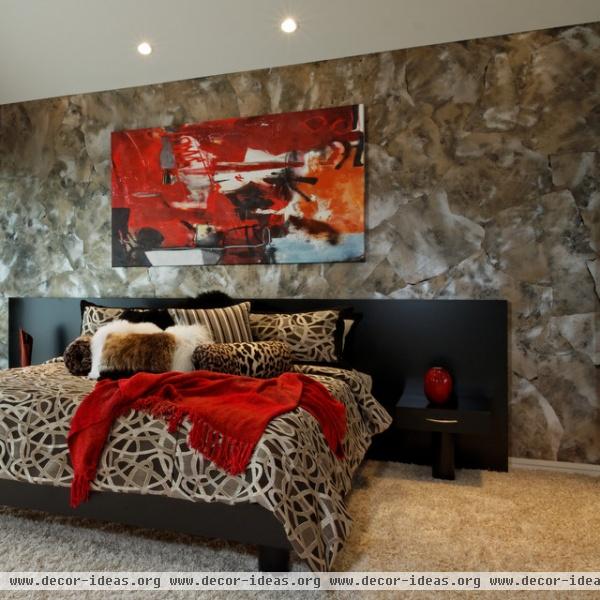 Torn wallpaper - contemporary - bedroom - omaha