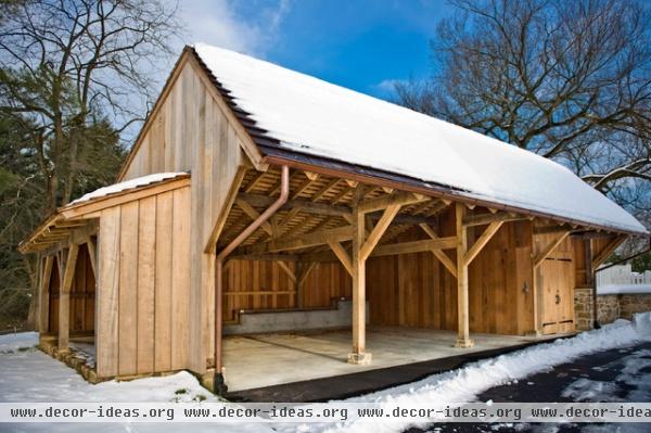 traditional garage and shed by Hugh Lofting Timber Framing, Inc.