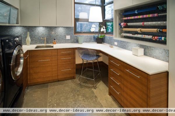 contemporary laundry room by Old World Kitchens & Custom Cabinets