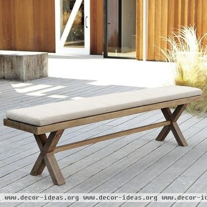 contemporary outdoor stools and benches by West Elm