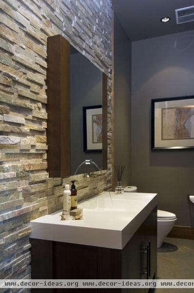 contemporary powder room by Old World Kitchens & Custom Cabinets