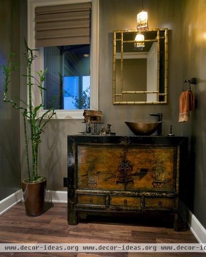 contemporary powder room by Kaufman Homes, Inc.