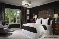 Chocolate brown and white bedroom - contemporary - bedroom - portland