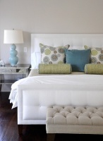 Beautiful crisp white, blue and green bedroom - contemporary - bedroom - other metro