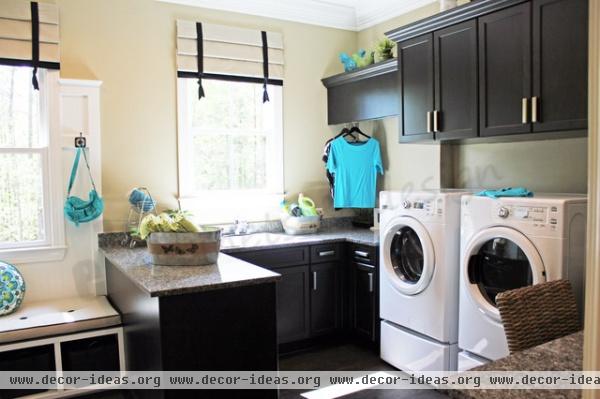 traditional laundry room by E3 Cabinets & Design