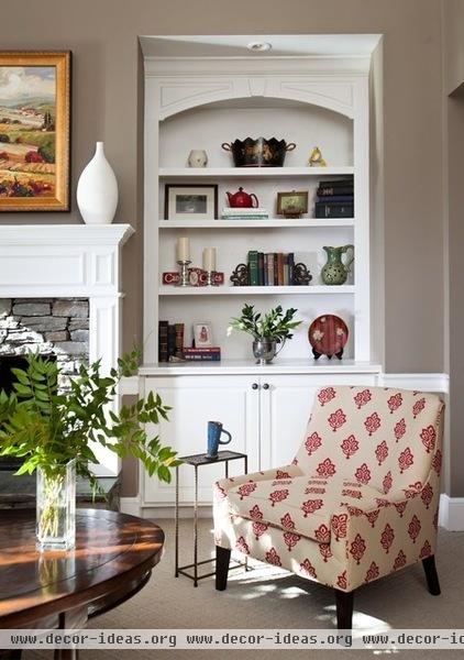 traditional family room by Rachel Oliver Decorative Design