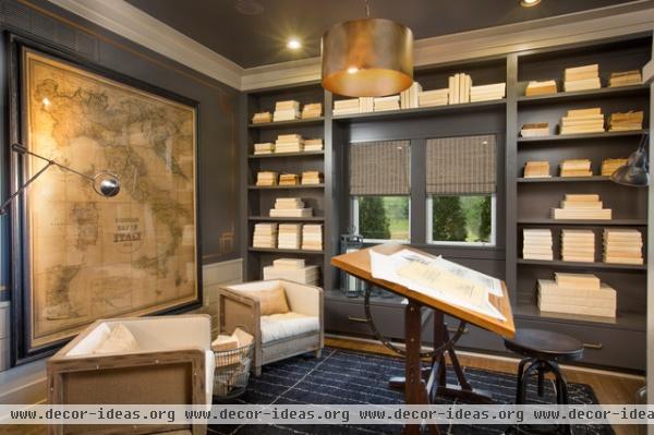 transitional home office by Romanelli & Hughes Custom Home Builders