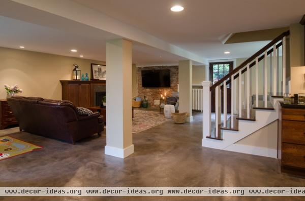 traditional basement by Potter Construction Inc