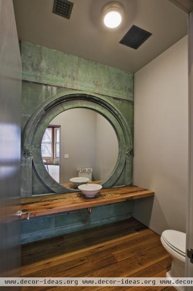 industrial powder room by Jane Kim Design