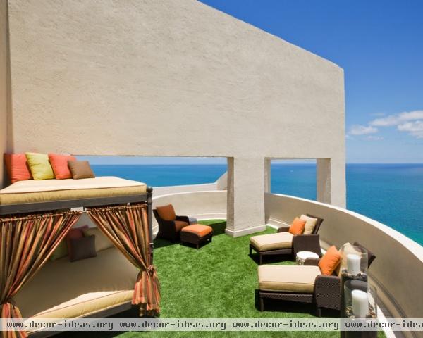 mediterranean deck by Susan Lachance Interior Design