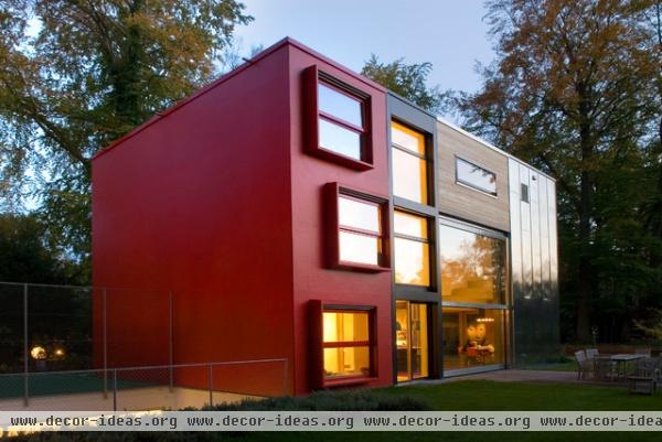 contemporary exterior Barcode House, MVRDV