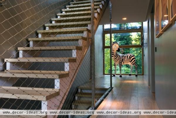 contemporary staircase Barcode House, MVRDV