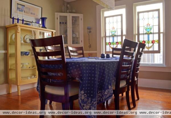 eclectic dining room by Sarah Greenman