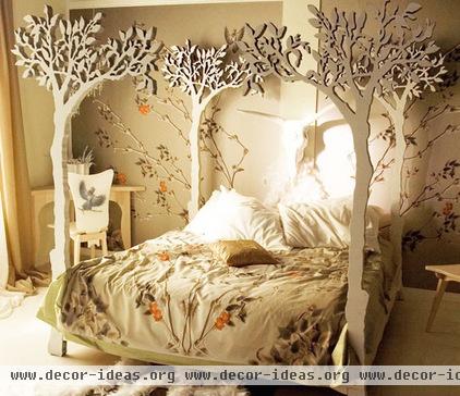 eclectic bedroom Under the Apple Tree Canopy Bed - modern romantic Scandinavian design