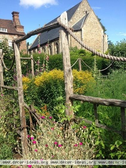 Restoration House, Rochester, England  Rustic poles & rope