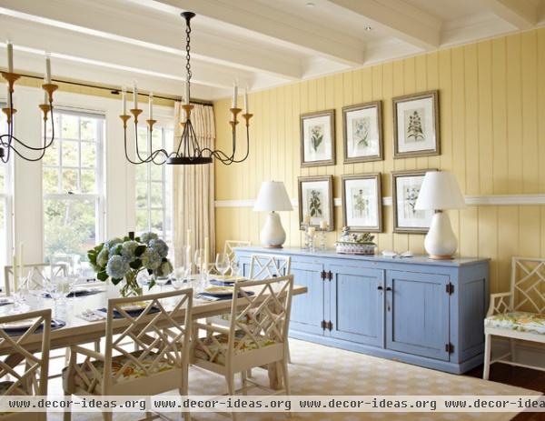 beach style dining room by Tom Stringer Design Partners