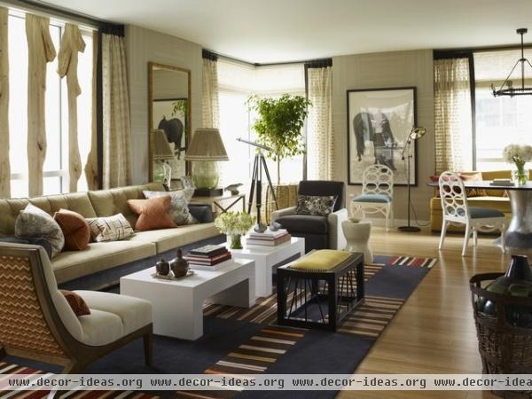 eclectic living room by Thom Filicia Inc.