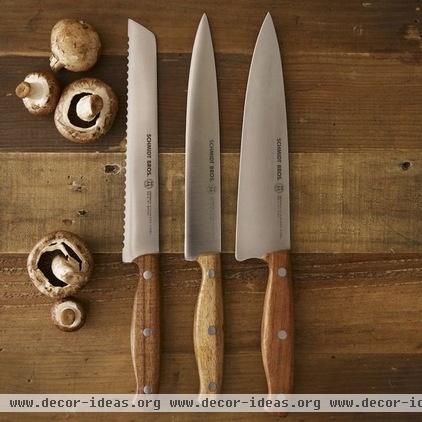 traditional knives and chopping boards by West Elm