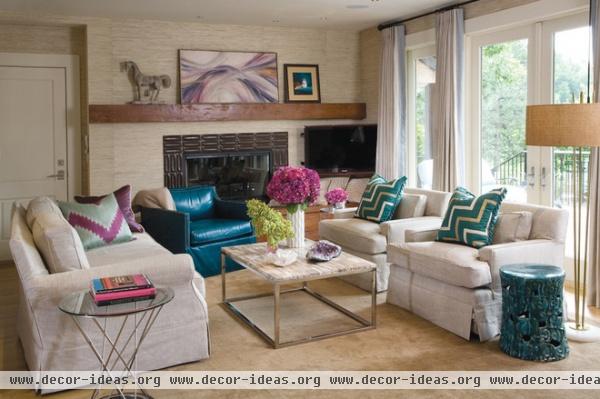 transitional living room by Andrea Schumacher Interiors