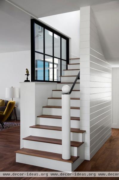 farmhouse staircase by Tim Cuppett Architects