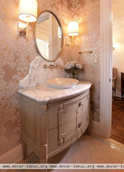 traditional powder room by Eskuche Design