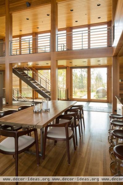 modern dining room by Teton Heritage Builders