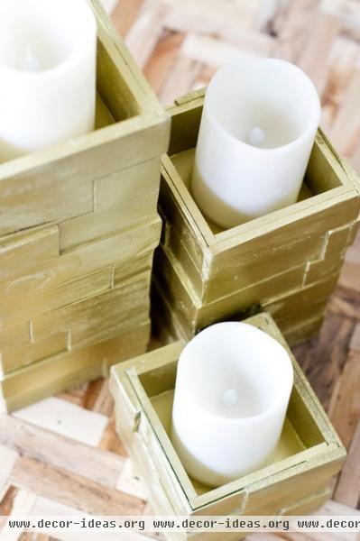 DIY: Gold Wood Shim Candlesticks for Fall and Winter