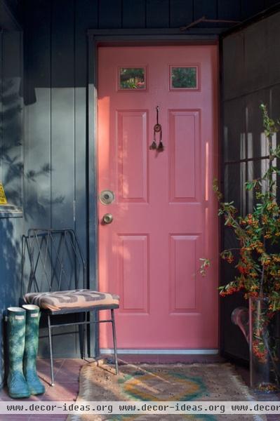 eclectic entry Pink Door