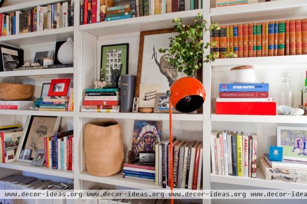 eclectic  Open shelves