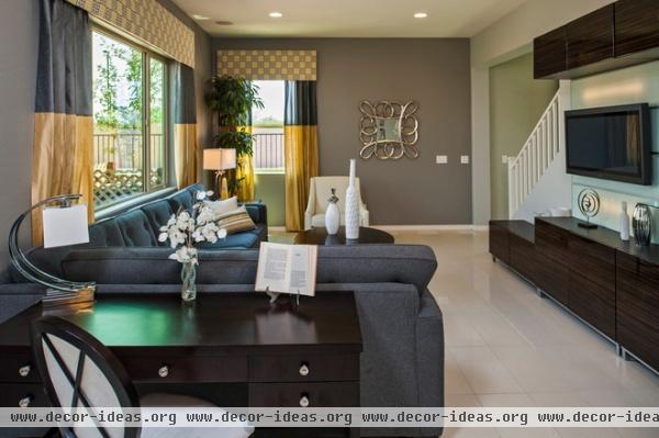 contemporary family room by Meritage Homes