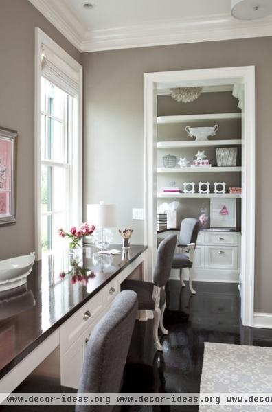 transitional home office by Martha O'Hara Interiors