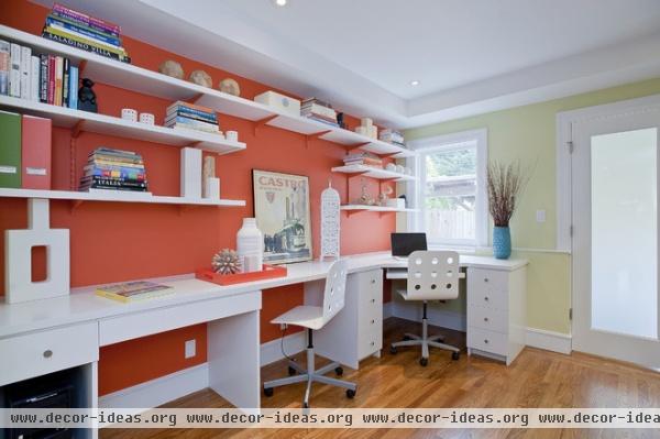 beach style home office by Melissa Lenox Design