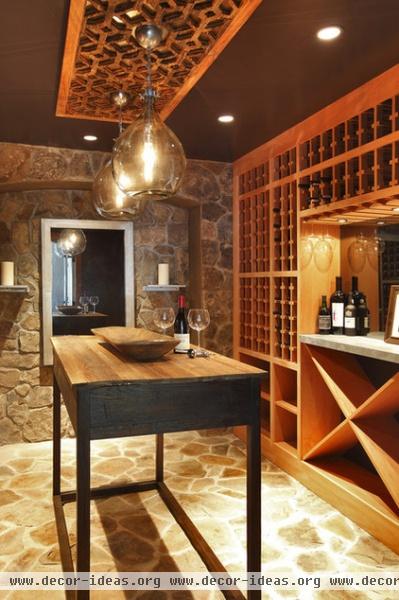 contemporary wine cellar by Blansfield Builders, Inc.