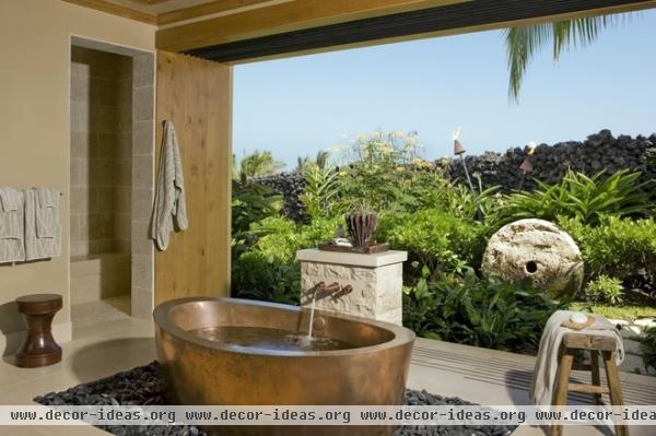 tropical bathroom by Saint Dizier Design