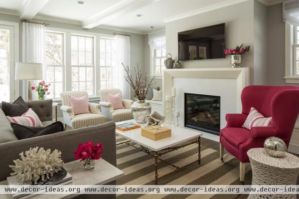 beach style living room by Martha O'Hara Interiors