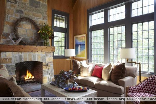 rustic living room by Dungan Nequette Architects