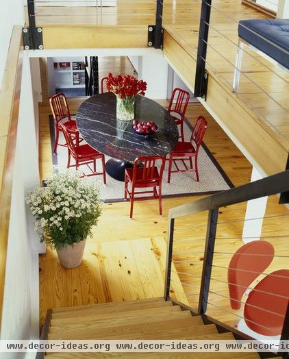 farmhouse dining room by Sandvold Blanda Architecture + Interiors LLC