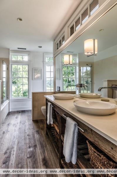 farmhouse bathroom by Blansfield Builders, Inc.