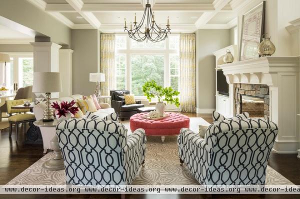 transitional living room by Martha O'Hara Interiors