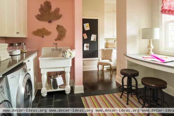 transitional laundry room by Martha O'Hara Interiors