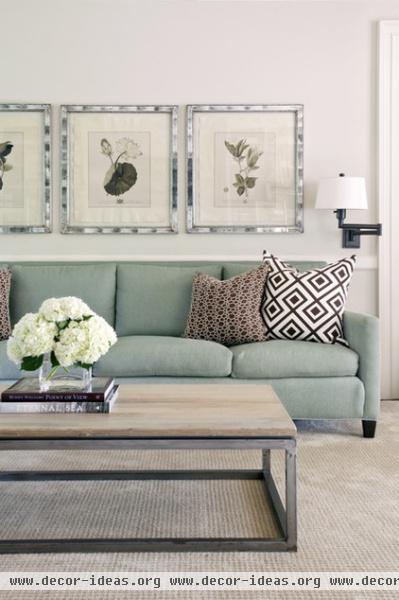 transitional family room by Tobi Fairley Interior Design